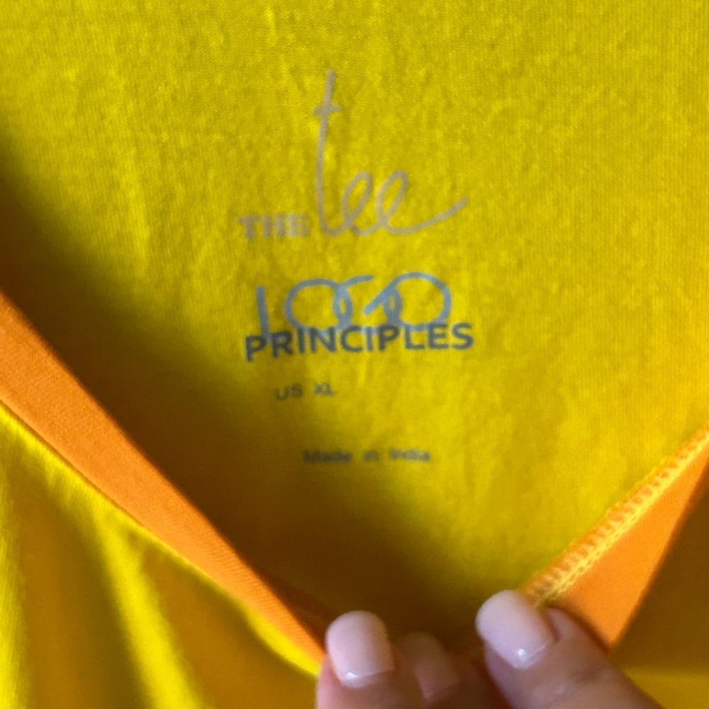 Bright Yellow Tee with Orange Trim - Picture 2 of 2